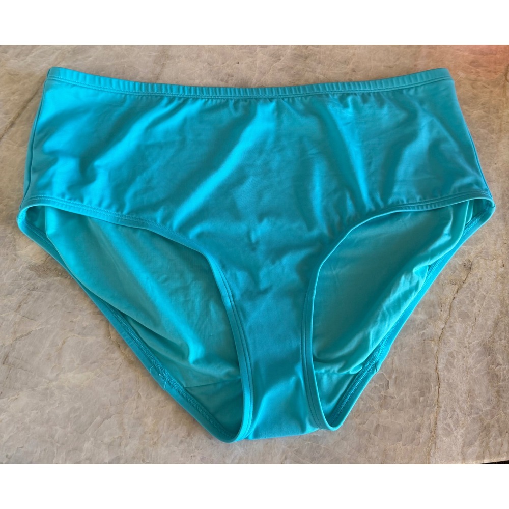 NWOT Lane Bryant Turquoise Blue High Waist Bikini Swim Bottoms Briefs 14